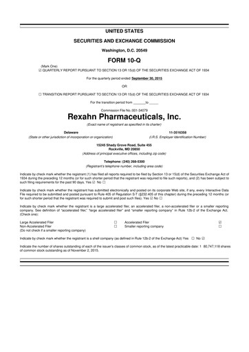 Vorschaubild Opus Genetics 10-Q Quartalsbericht 2015 