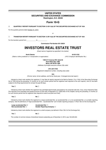 Thumbnail Centerspace 10-Q Quarterly Report FY2016 