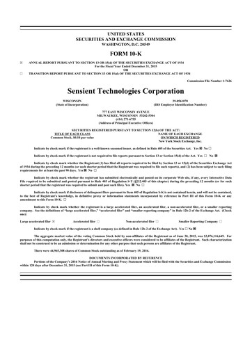 Thumbnail Sensient Technologies
 10-K Annual Report 2015