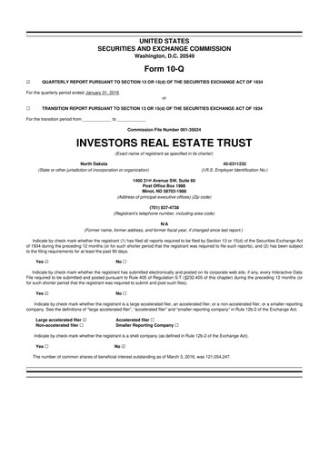 Thumbnail Centerspace 10-Q Quarterly Report FY2016 