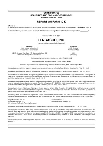 Miniature Riley Exploration Permian 10-K Rapport annuel 2015