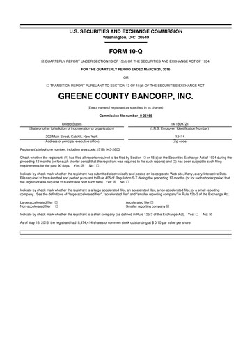 Thumbnail Greene County Bancorp 10-Q Quarterly Report FY2016 