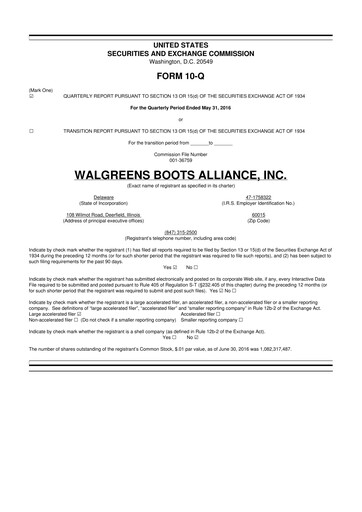 Vorschaubild Walgreens Boots Alliance 10-Q Quartalsbericht 2016 