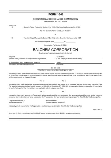 Thumbnail Balchem 10-Q Quarterly Report FY2016 