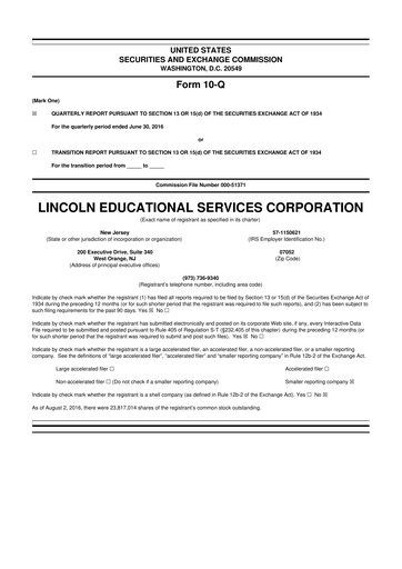 Thumbnail Lincoln Educational Services 10-Q Quarterly Report FY2016 