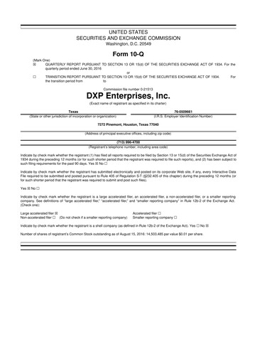 Thumbnail DXP Enterprises 10-Q Quarterly Report FY2016 