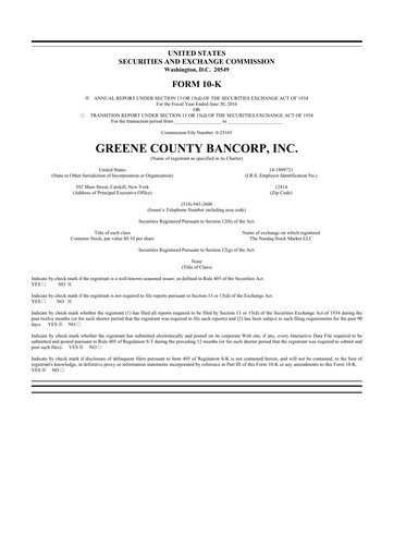 Thumbnail Greene County Bancorp 10-K Annual Report 2016