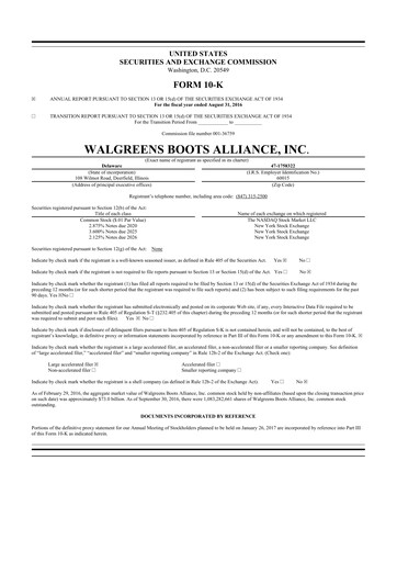 Thumbnail Walgreens Boots Alliance 10-K Annual Report 2016
