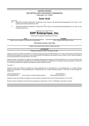 Thumbnail DXP Enterprises 10-Q Quarterly Report FY2016 