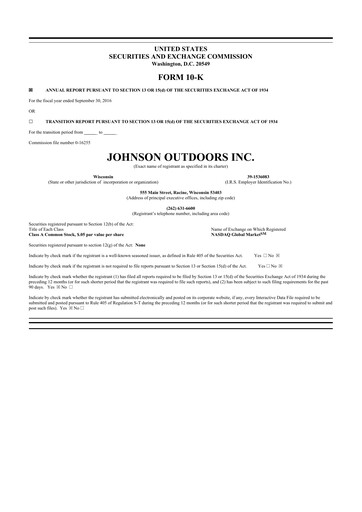 Thumbnail Johnson Outdoors
 10-K Annual Report 2016