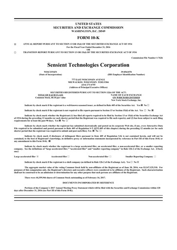 Thumbnail Sensient Technologies
 10-K Annual Report 2016