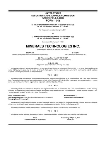 Thumbnail Minerals Technologies 10-Q Quarterly Report FY2017 