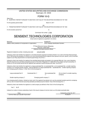 Thumbnail Sensient Technologies
 10-Q Quarterly Report FY2017 