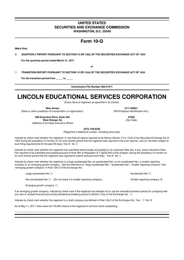 Thumbnail Lincoln Educational Services 10-Q Quarterly Report FY2017 
