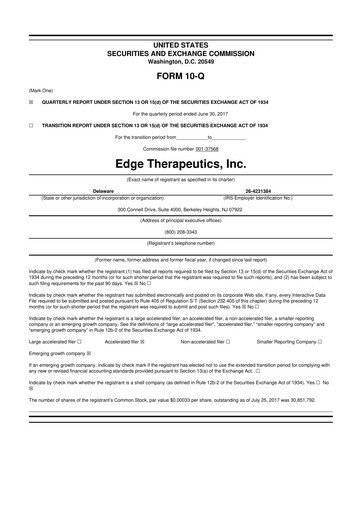 Miniature PDS Biotechnology
 10-Q Rapport trimestriel 2017 