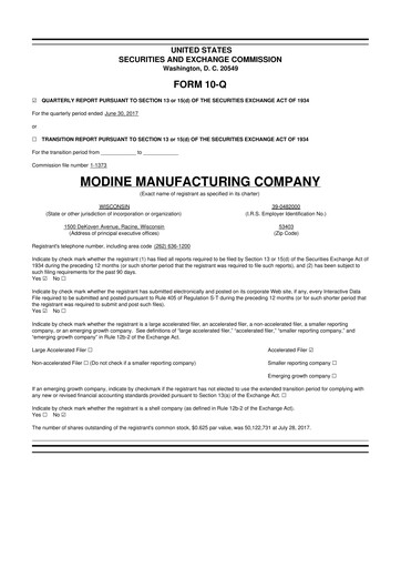 Thumbnail Modine Manufacturing
 10-Q Quarterly Report FY2018 