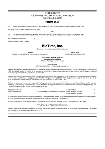 Thumbnail Lineage Cell Therapeutics
 10-Q Quarterly Report FY2017 