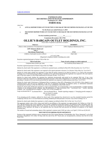 Thumbnail Ollie's Bargain Outlet
 10-K Annual Report 2017