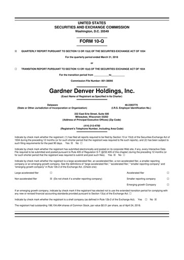 Thumbnail Ingersoll Rand 10-Q Quarterly Report FY2018 