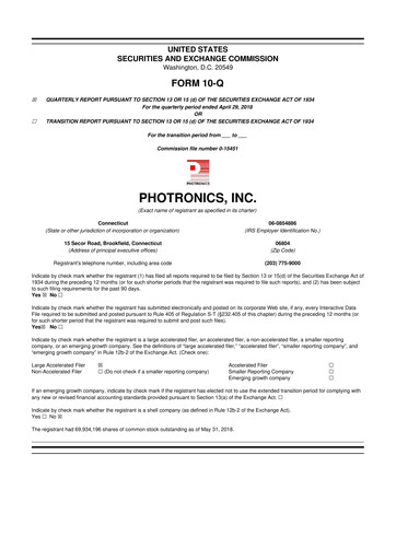 Thumbnail Photronics 10-Q Quarterly Report FY2018 