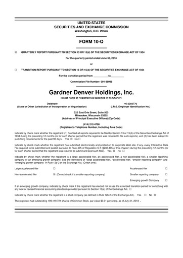 Thumbnail Ingersoll Rand 10-Q Quarterly Report FY2018 