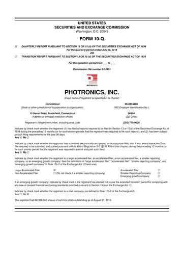 Thumbnail Photronics 10-Q Quarterly Report FY2018 