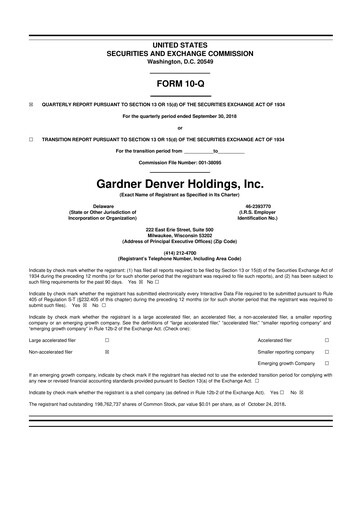 Thumbnail Ingersoll Rand 10-Q Quarterly Report FY2018 