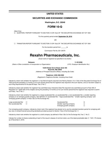 Vorschaubild Opus Genetics 10-Q Quartalsbericht 2018 