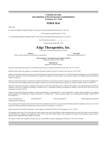 Thumbnail PDS Biotechnology
 10-K Annual Report 2018