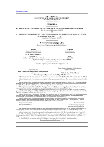 Thumbnail New Fortress Energy
 10-K Annual Report 