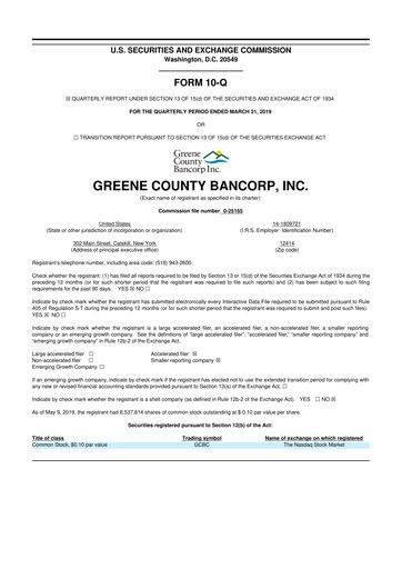 Thumbnail Greene County Bancorp 10-Q Quarterly Report FY2019 