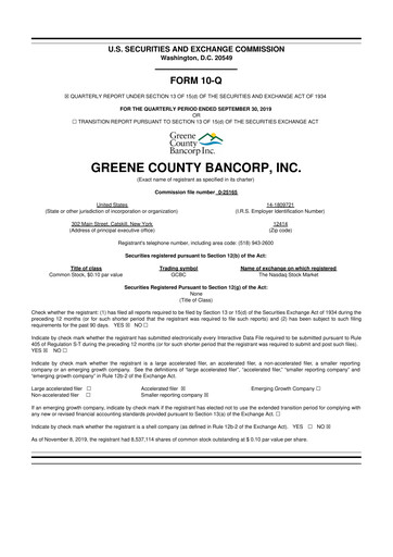 Thumbnail Greene County Bancorp 10-Q Quarterly Report FY2020 