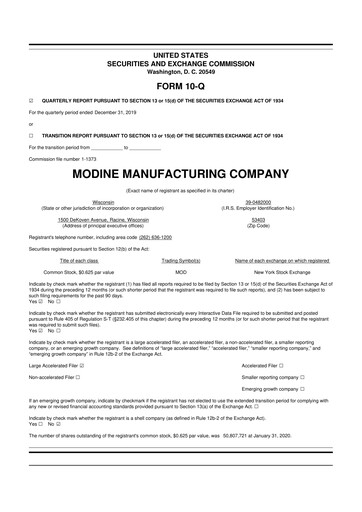 Thumbnail Modine Manufacturing
 10-Q Quarterly Report FY2020 