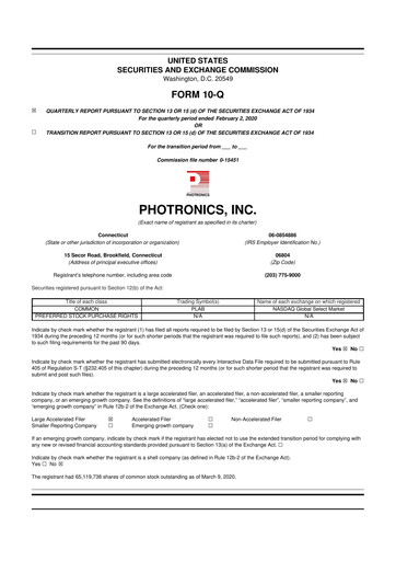 Thumbnail Photronics 10-Q Quarterly Report FY2020 