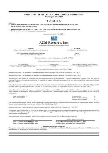 Thumbnail ACM Research
 10-K Annual Report 2019