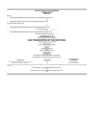 Thumbnail Transportadora de Gas del Sur 20-F Annual Report 2019