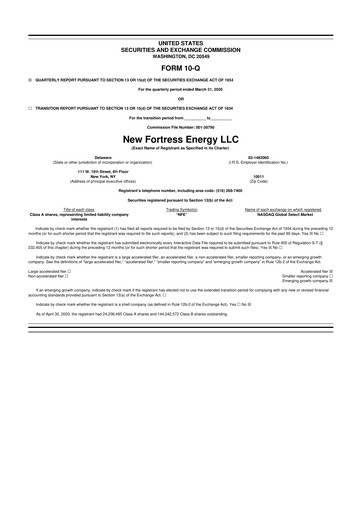 Vorschaubild New Fortress Energy
 10-Q Quartalsbericht 2020 