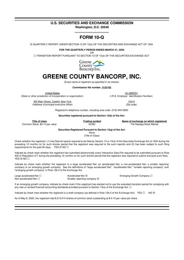Thumbnail Greene County Bancorp 10-Q Quarterly Report FY2020 