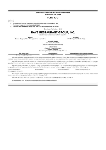 Thumbnail Rave Restaurant Group 10-Q Quarterly Report FY2021 