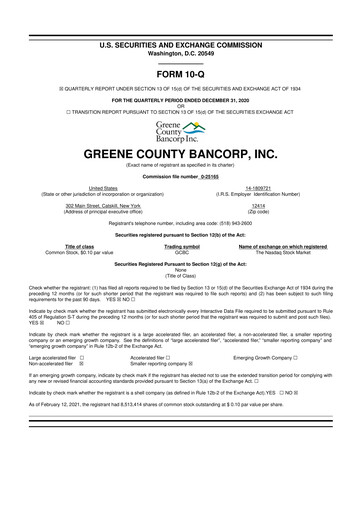 Thumbnail Greene County Bancorp 10-Q Quarterly Report FY2021 