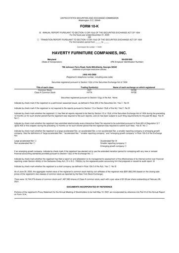 Thumbnail Havertys 10-K Annual Report 2020