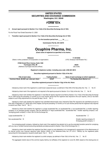 Vorschaubild Opus Genetics 10-K Jahresbericht 2020