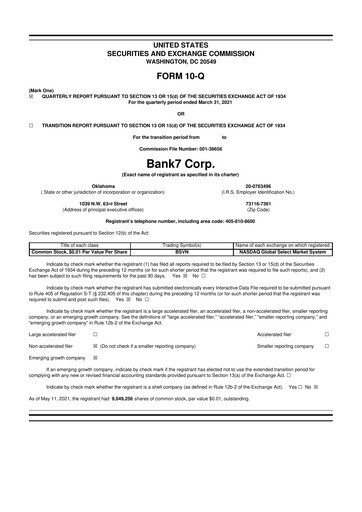 Thumbnail Bank7 10-Q Quarterly Report FY2021 