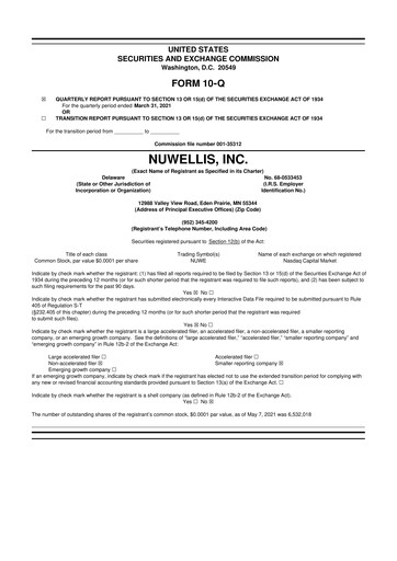Thumbnail Nuwellis 10-Q Quarterly Report FY2021 