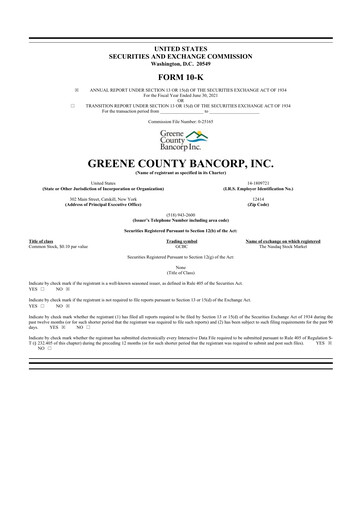 Thumbnail Greene County Bancorp 10-K Annual Report 2021