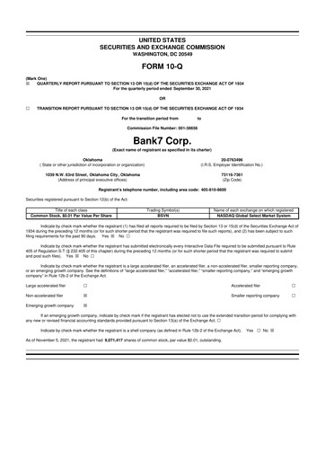 Thumbnail Bank7 10-Q Quarterly Report FY2021 