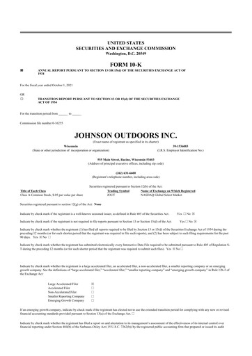 Thumbnail Johnson Outdoors
 10-K Annual Report 2021