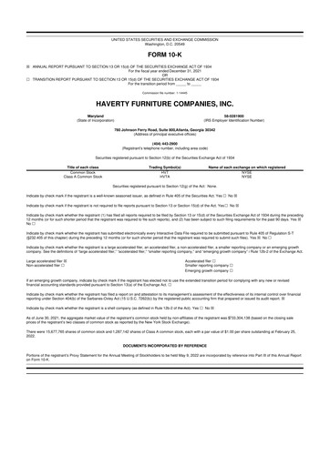 Thumbnail Havertys 10-K Annual Report 2021