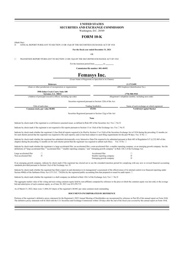 Thumbnail Femasys 10-K Annual Report 2021