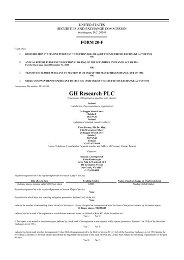 Thumbnail GH Research 20-F Annual Report 2021